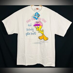VTG Looney Tunes Tweety Bird "Stay Outta My Way and Nobody gets Hurt Shirt Sz L